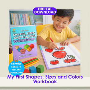 My First shapes, sizes, and colors workbook cover