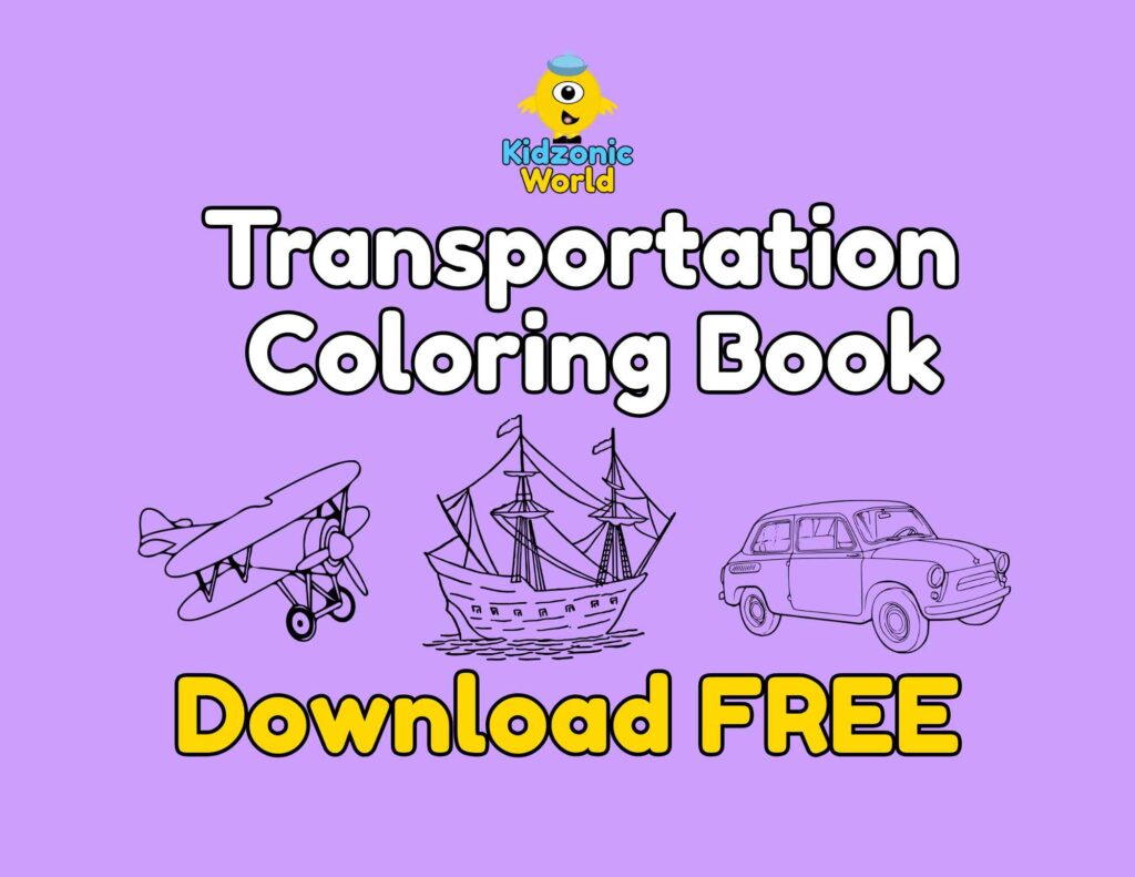 Transportation coloring book cover